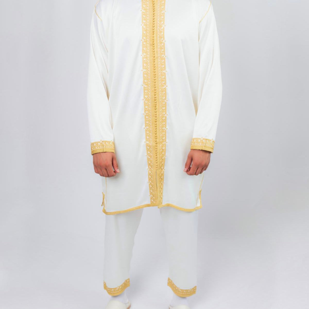 Jabador homme 3 Pièces - Blanc cassé & Or