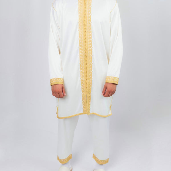 Jabador homme 3 Pièces - Blanc cassé & Or