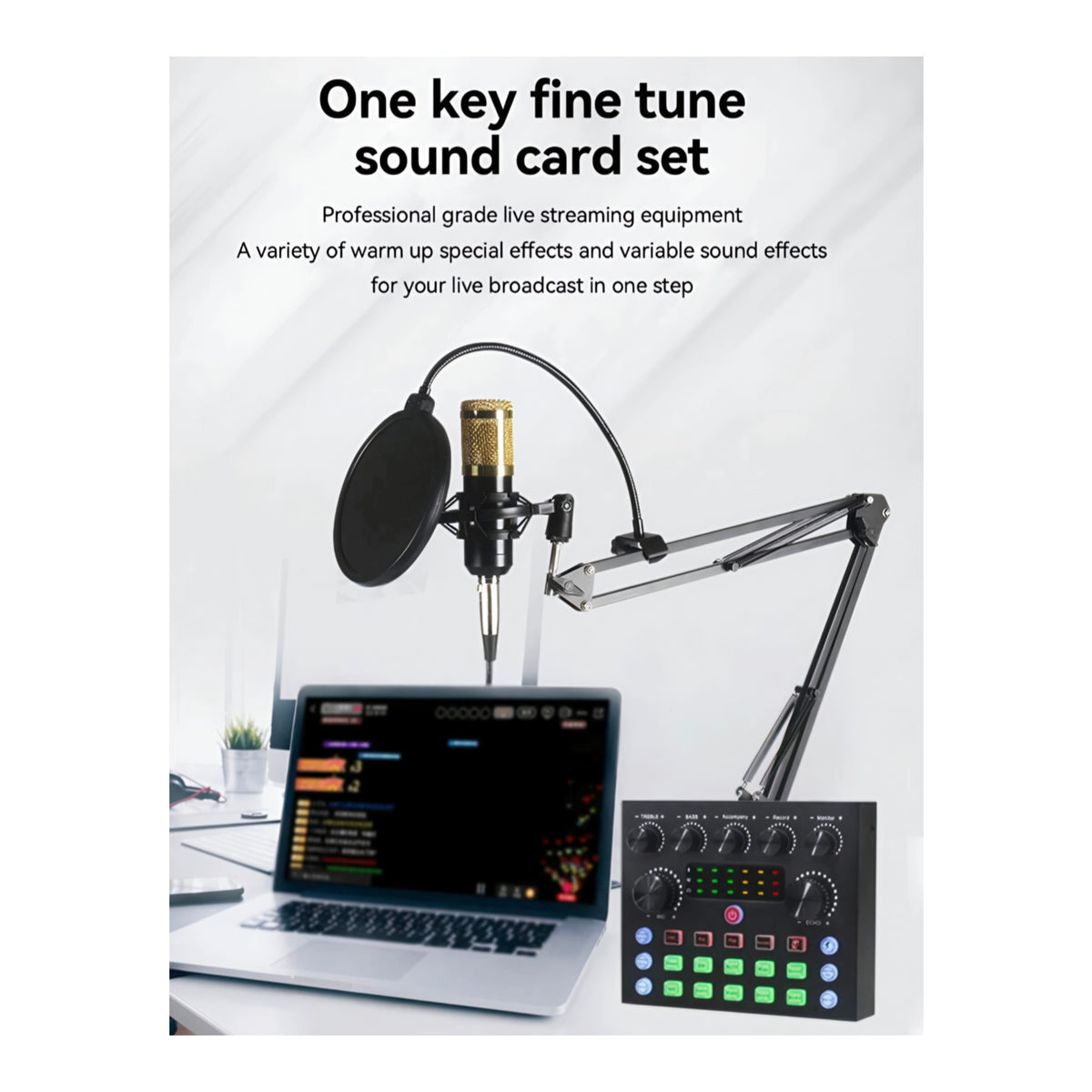 Microphone de Studio professionnel pour enregistrement, ordinateur, Podcast et Lv Tik Tok