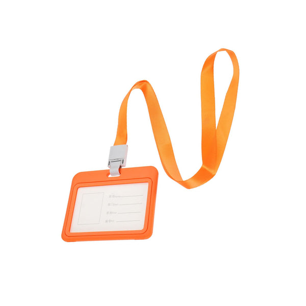 Porte Badge,étiquette de nom en cuir,Protege Carte Tour de cou Retractable,porte-cartes de travail