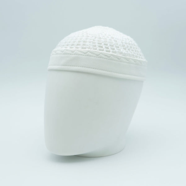 Chachiya Egypte avec bandeau tricot main Blanc